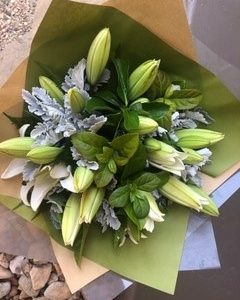 Lily Bouquet from above with white colours